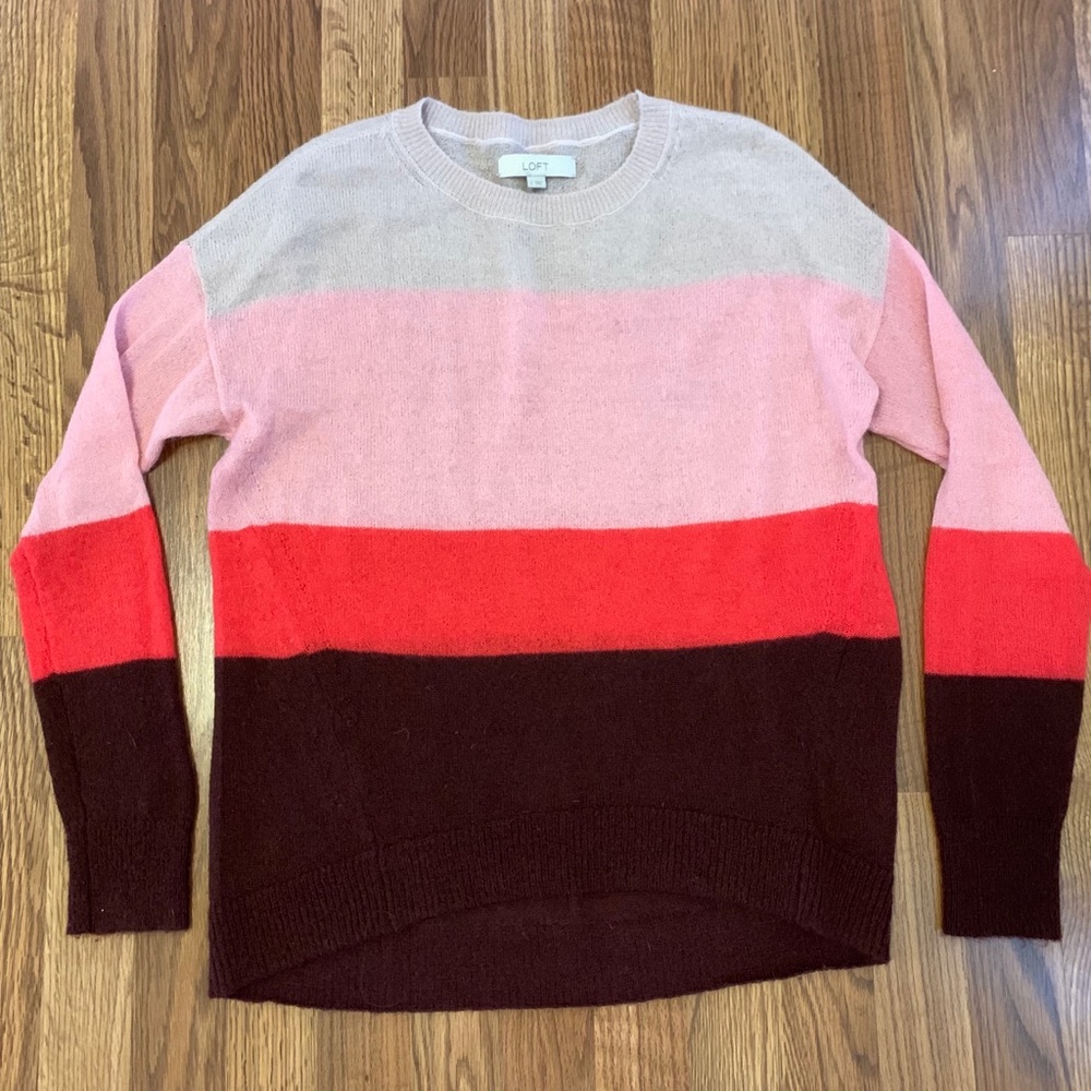 Loft high-low pink/burgundy Ombré sweater.  SM